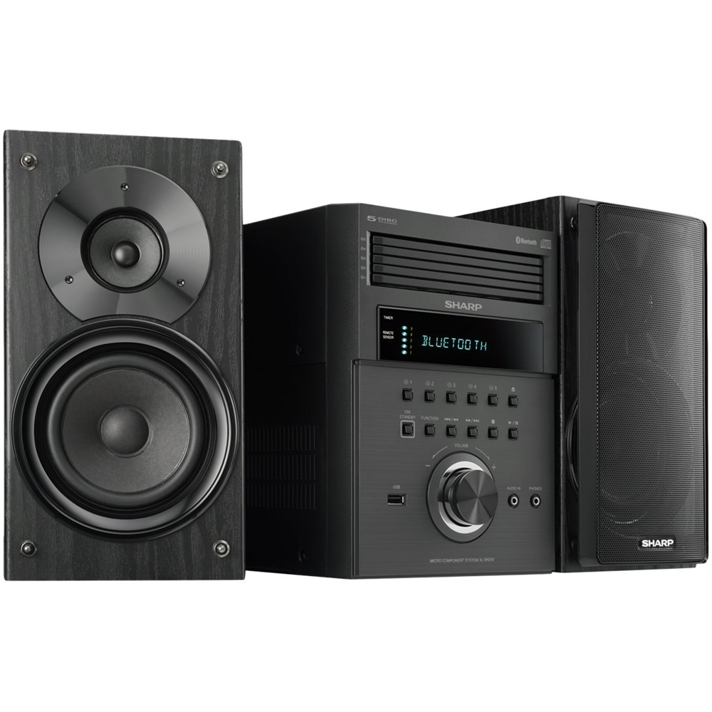Left View: Sharp - 5-Disc Micro System - Black