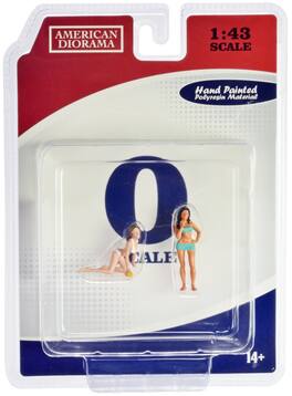 "Car Wash Girls" Set 1 Dorothy and Barbara 2 Piece Figure for 1/43 Scale Models by American Diorama - Multi