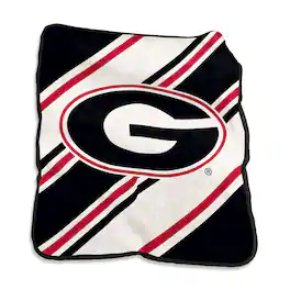 Logo Brands - Georgia Bulldogs 50" x 60" Raschel Stripe Throw Blanket - Multicolor