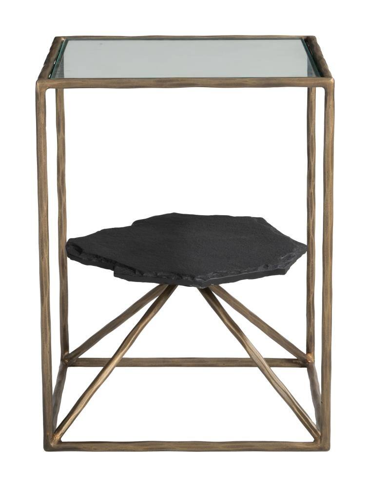 Back. Hivvago - Ranol Side Table Brass - Brass.