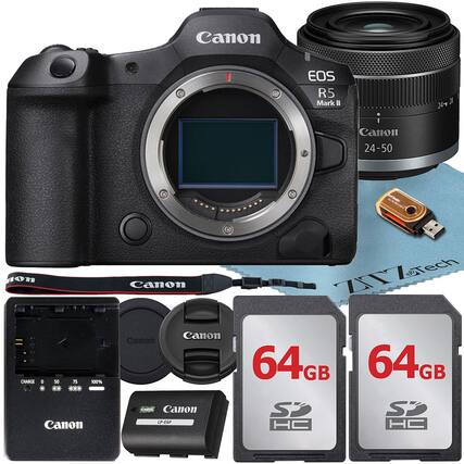 Canon EOS R5 Mark II
Canon 24-50
Canon 64GB SDHC
Canon 64GB SDHC
Canon LP-E6G Battery
Canon Charger
Canon Lens Cap
Canon Strap
Canon USB Cable
Z7Tech