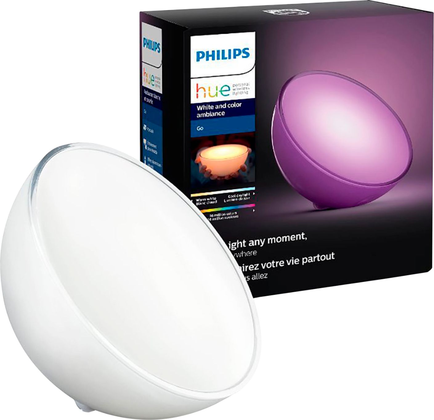 befolkning har taget fejl reb Philips Hue Go Portable Dimmable LED Smart Light Table Lamp Claro 798835 -  Best Buy