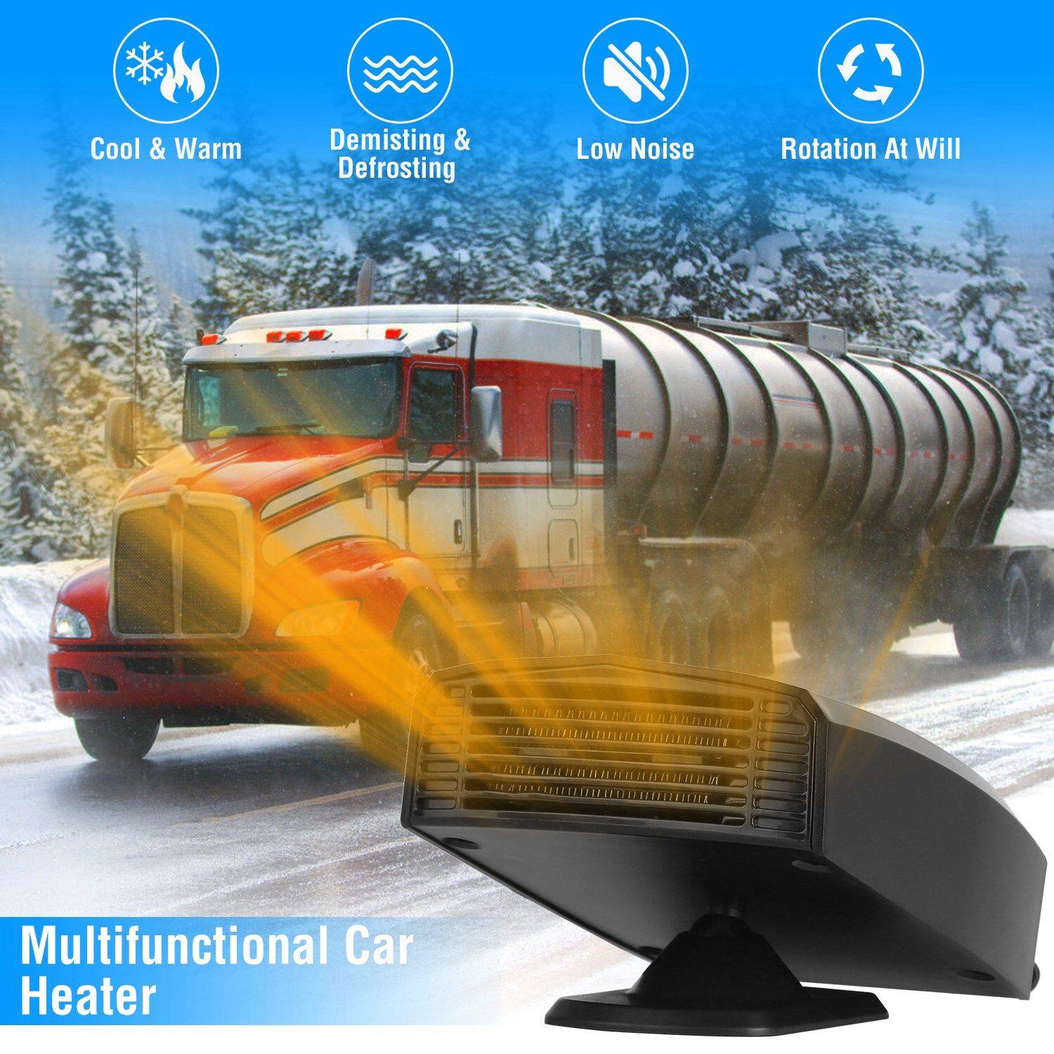 Cool & Warm  
Demisting & Defrosting  
Low Noise  
Rotation At Will  

Multifunctional Car Heater