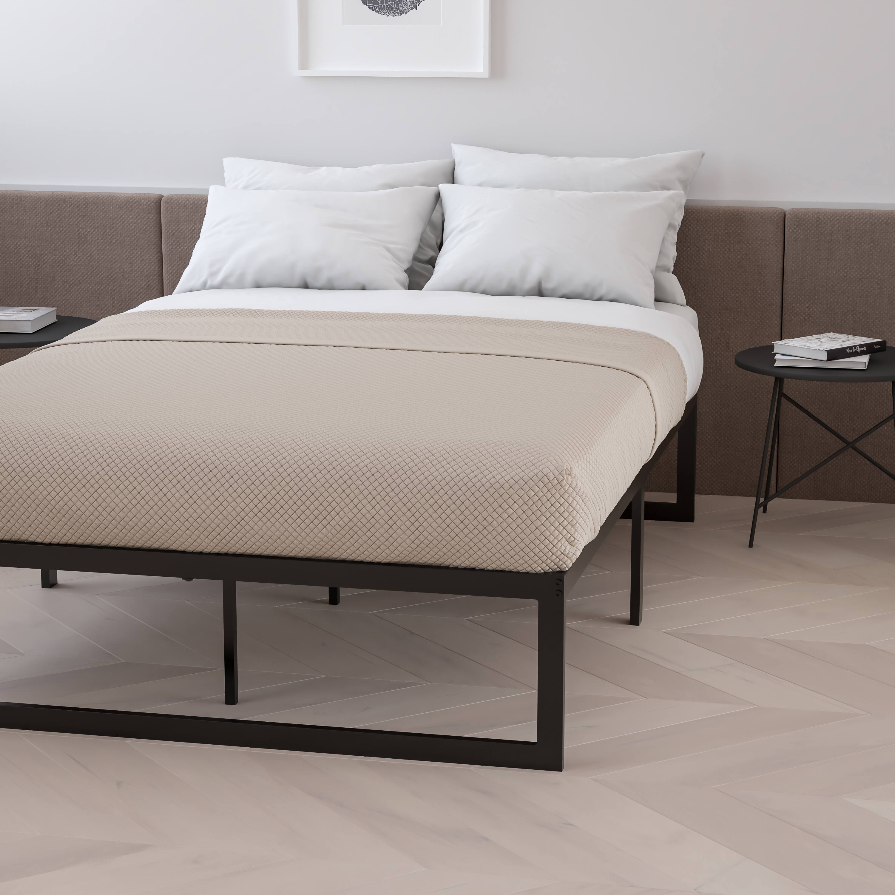 Alt View 22. Alamont Home - 14 Inch Metal Platform Bed Frame - No Box Spring Needed with Steel Slat Support and Quick Lock Functionality - Black.
