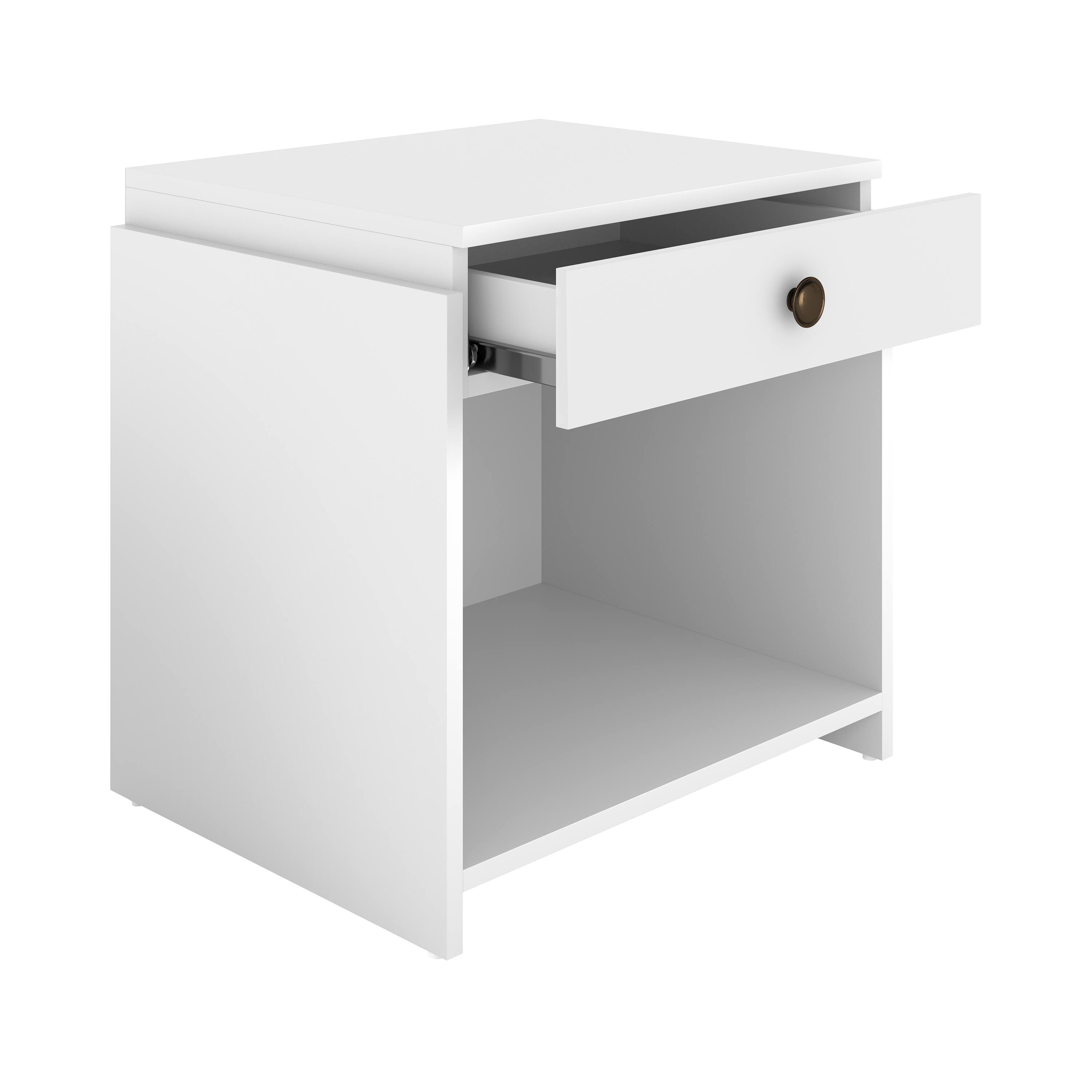 Alt View 4. Boyd Sleep - Boyd Sleep Sydney One Drawer Low Profile Nightstand- Bedroom End Table - White.