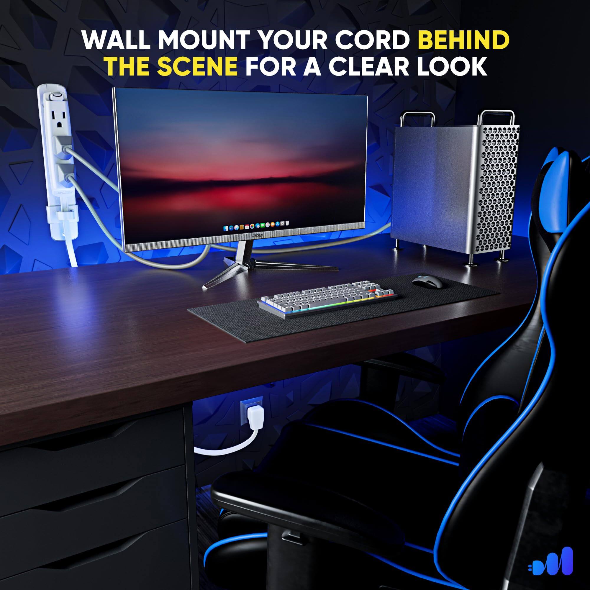WALL MOUNT YOUR CORD BEHIND THE SCENE FOR A CLEAR LOOK