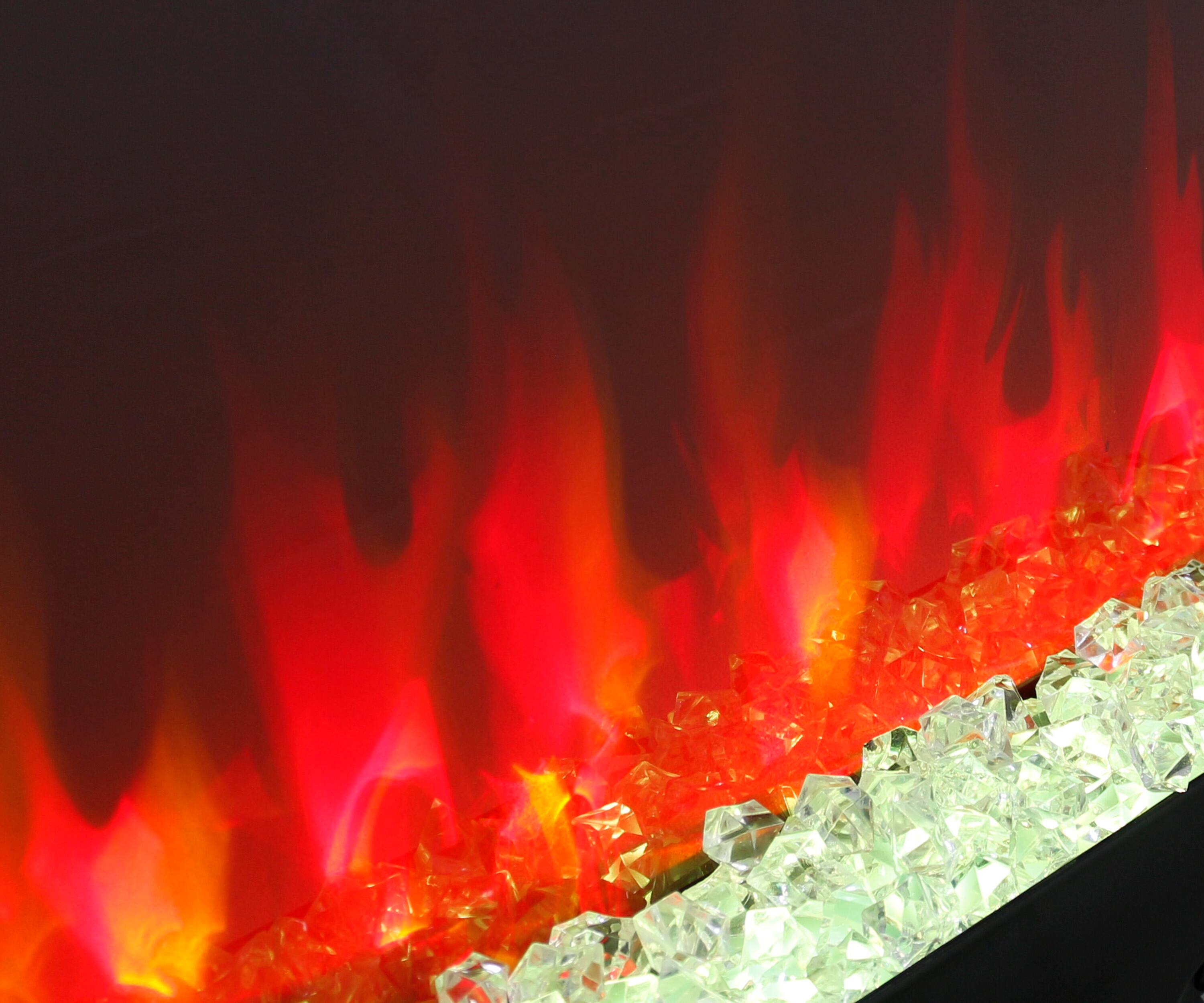 Back. Tiramisubest - Smart 60" WiFi-Enabled Electric Fireplace Heater, Recessed in-Wall and Wall-Mounted - Antique Black.