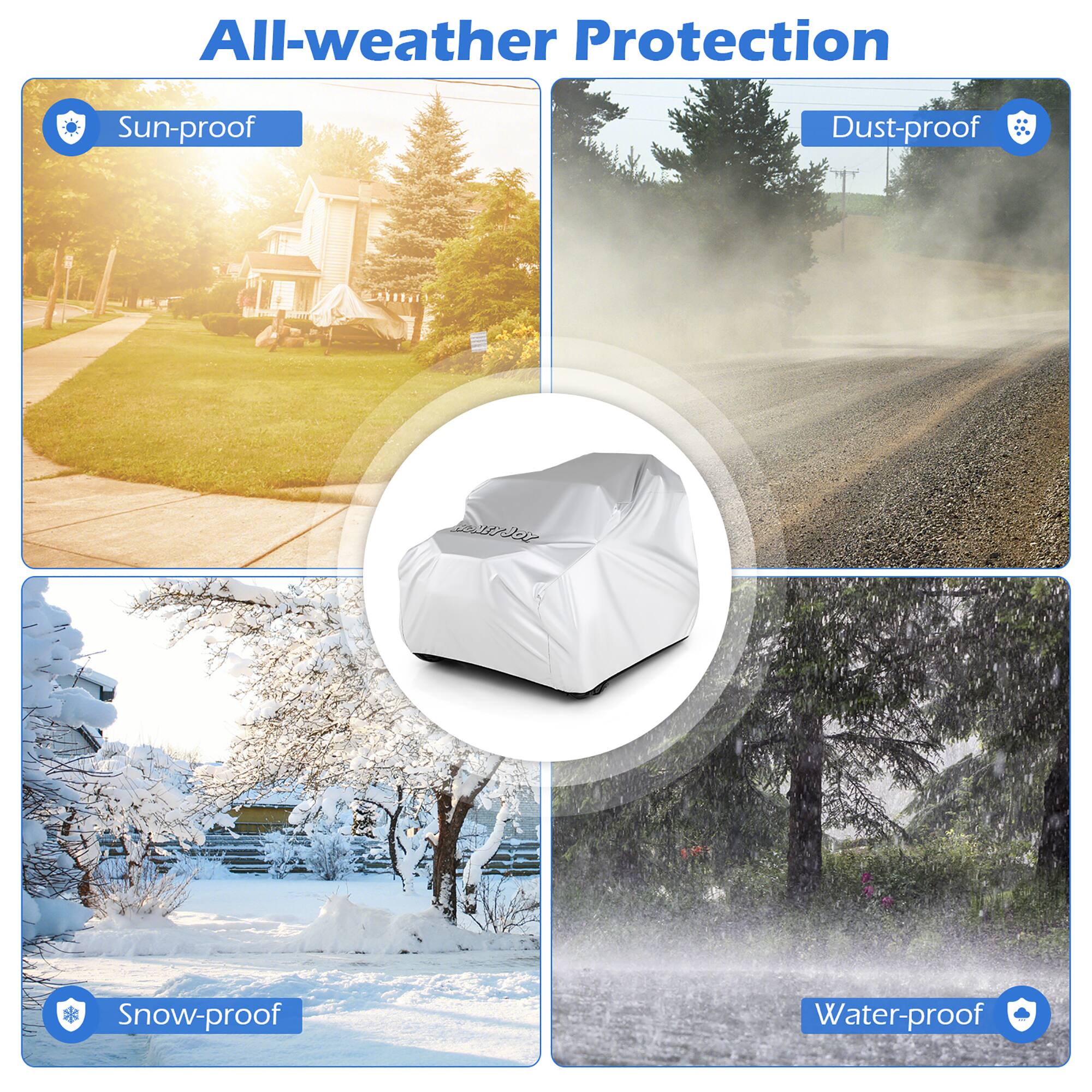 All-weather Protection  
Sun-proof  
Dust-proof  
Snow-proof  
Water-proof