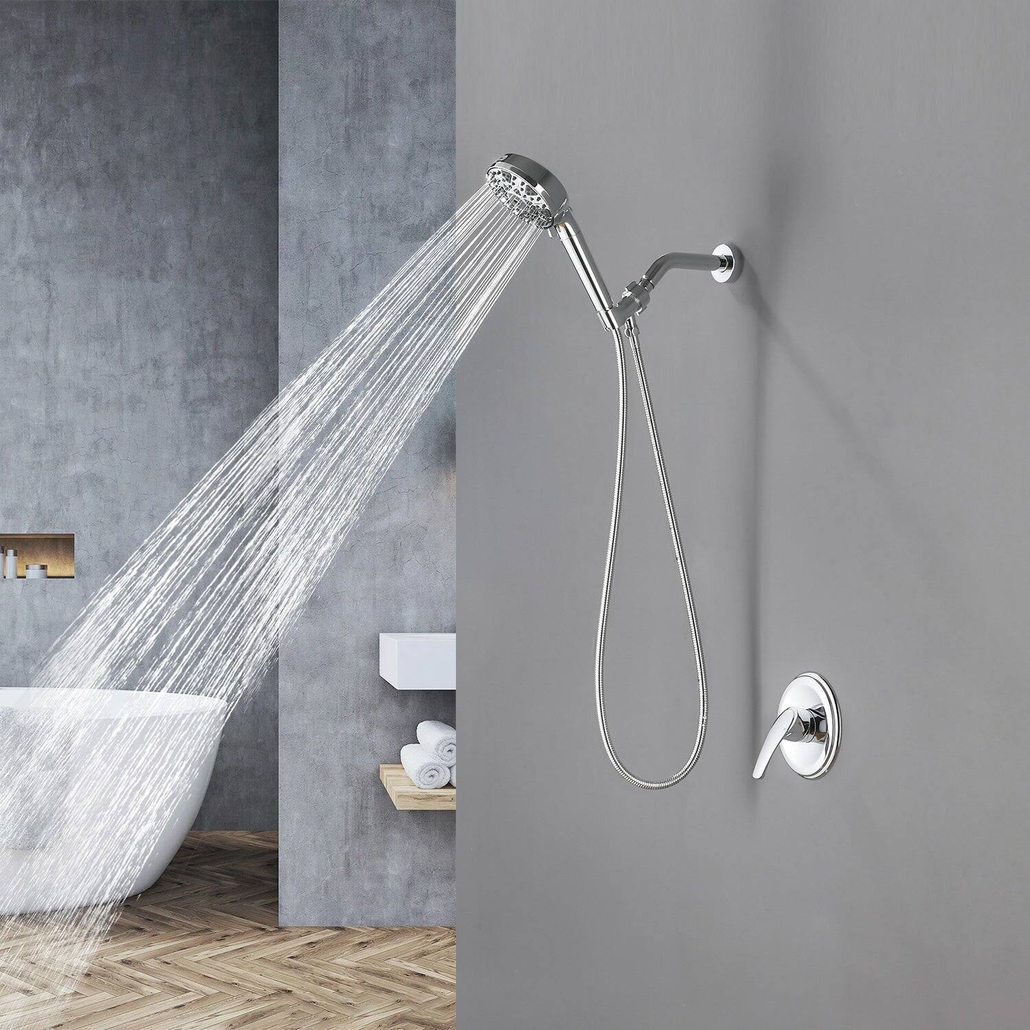 Alt View 3. Boyel Living - Polished Chrome Shower Set with cUPC Pressure Balance Valve and 7 Function Filter Handheld Shower - Polished Chrome.