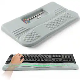 LIMOUS - 17.3" Ergonomic Wave Keyboard Wrist Rest with Keyboard Stand for Desk Computer Keyboard - Gray
