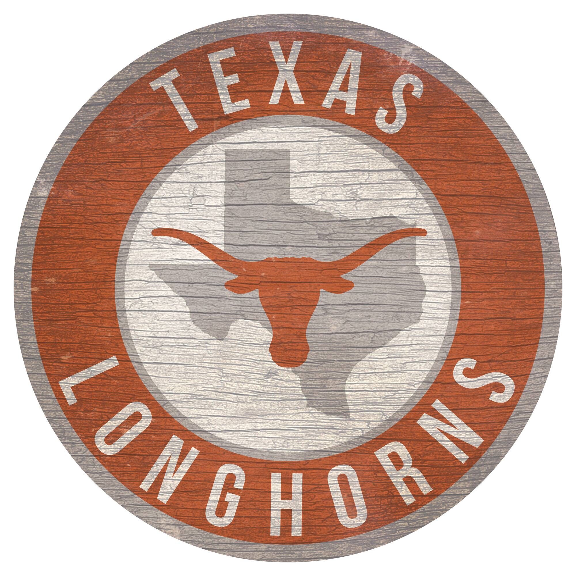 Texas Longhorns 12'' x 12'' State Circle Sign