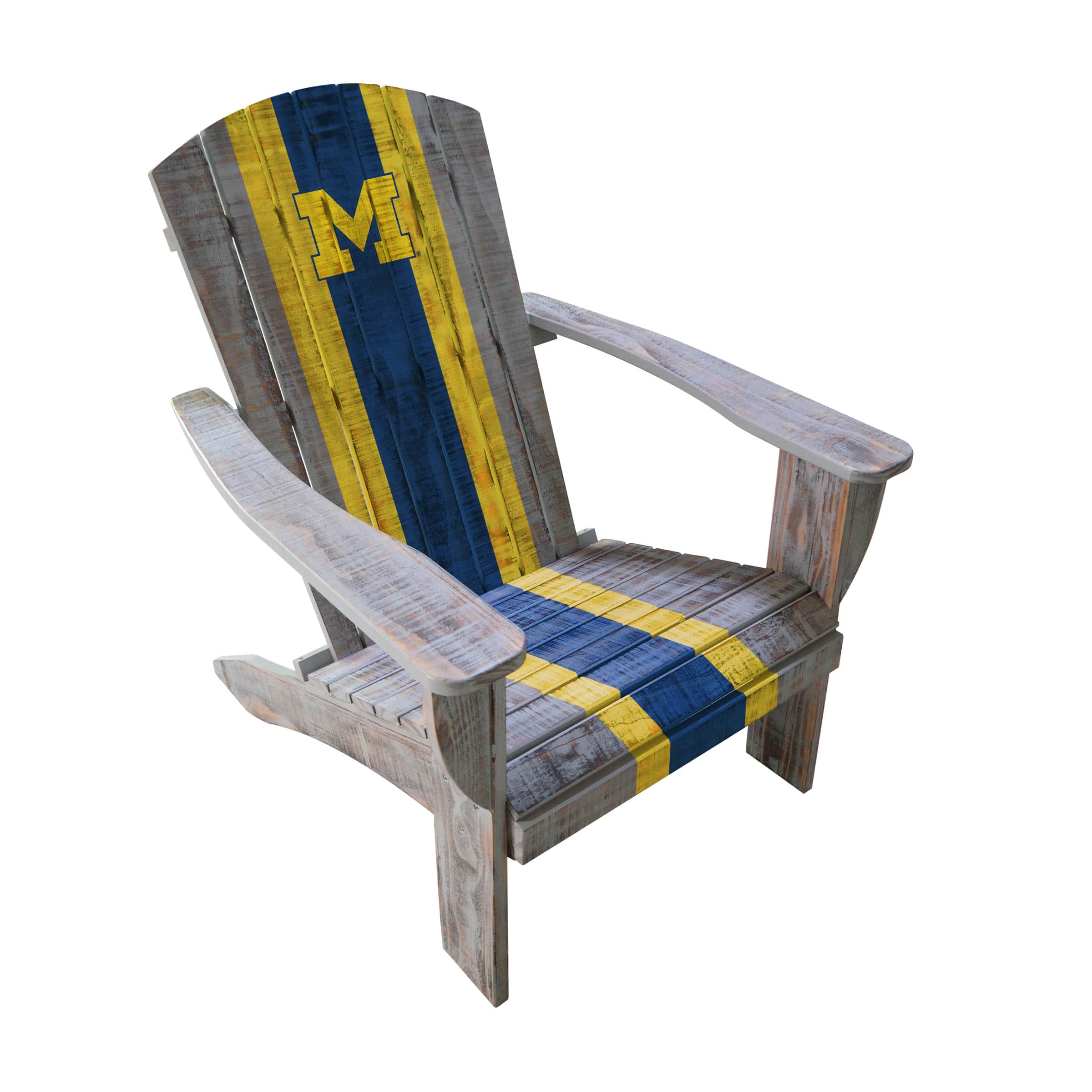 Imperial - Michigan Wolverines Distressed Wood Adirondack Chair - Gray