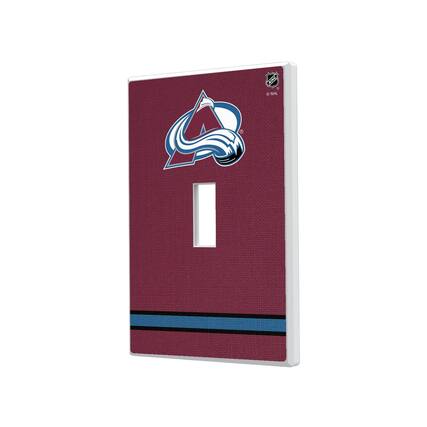 Front. Keyscaper - Colorado Avalanche Single Toggle Lightswitch Plate - Multicolor.