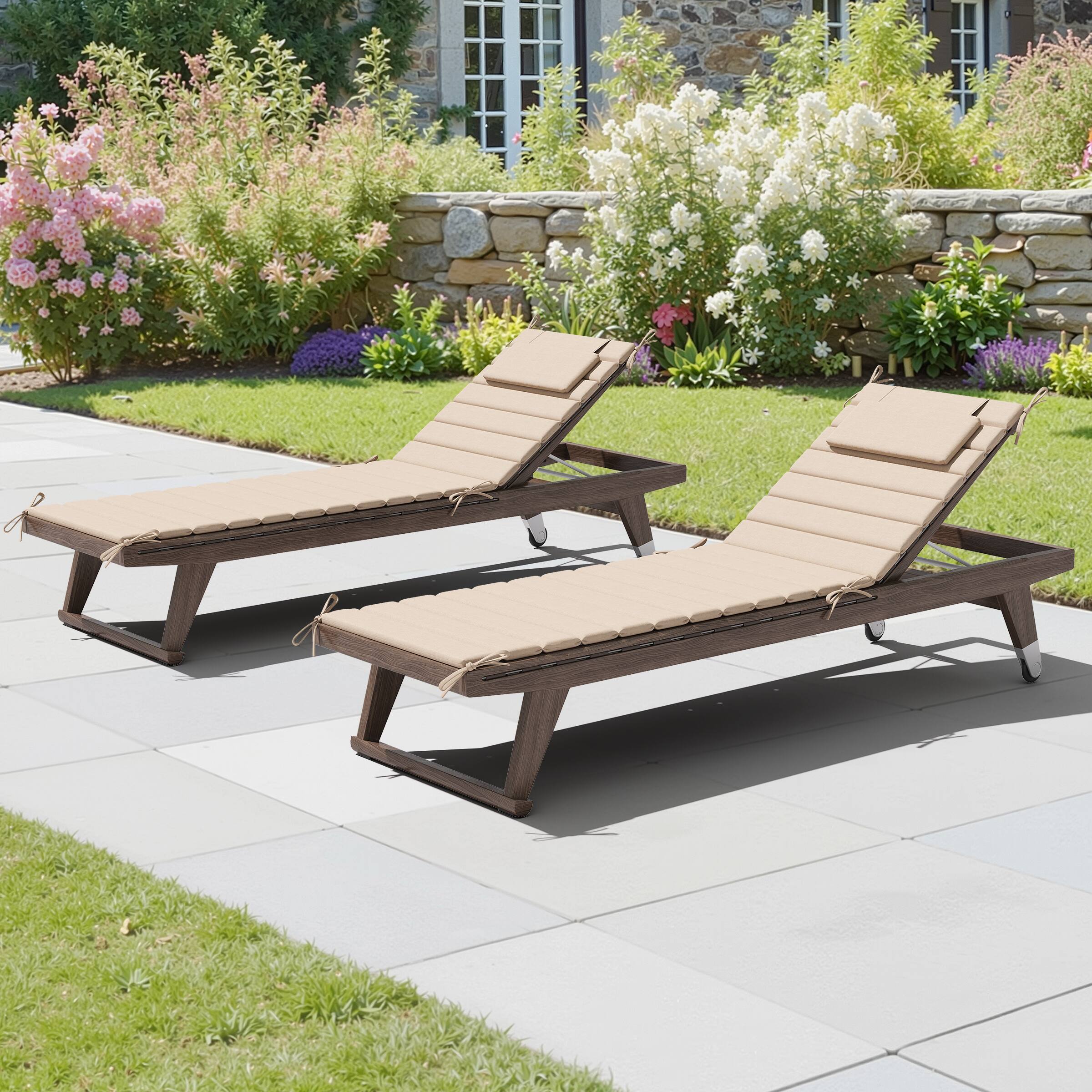 Alt View 7. Crestlive Products - Crestlive Products Outdoor Patio Lounge Chair Cushion - Beige.