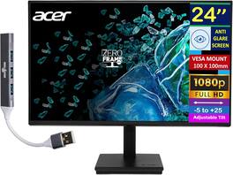 Acer - Vero V7 V247 Gbmipx 24" FHD IPS Monitor, Anti-Glare, VESA Mount (100mm), HDMI, VGA & DKZ Hub, (UM.QV7AA.G05) - Black