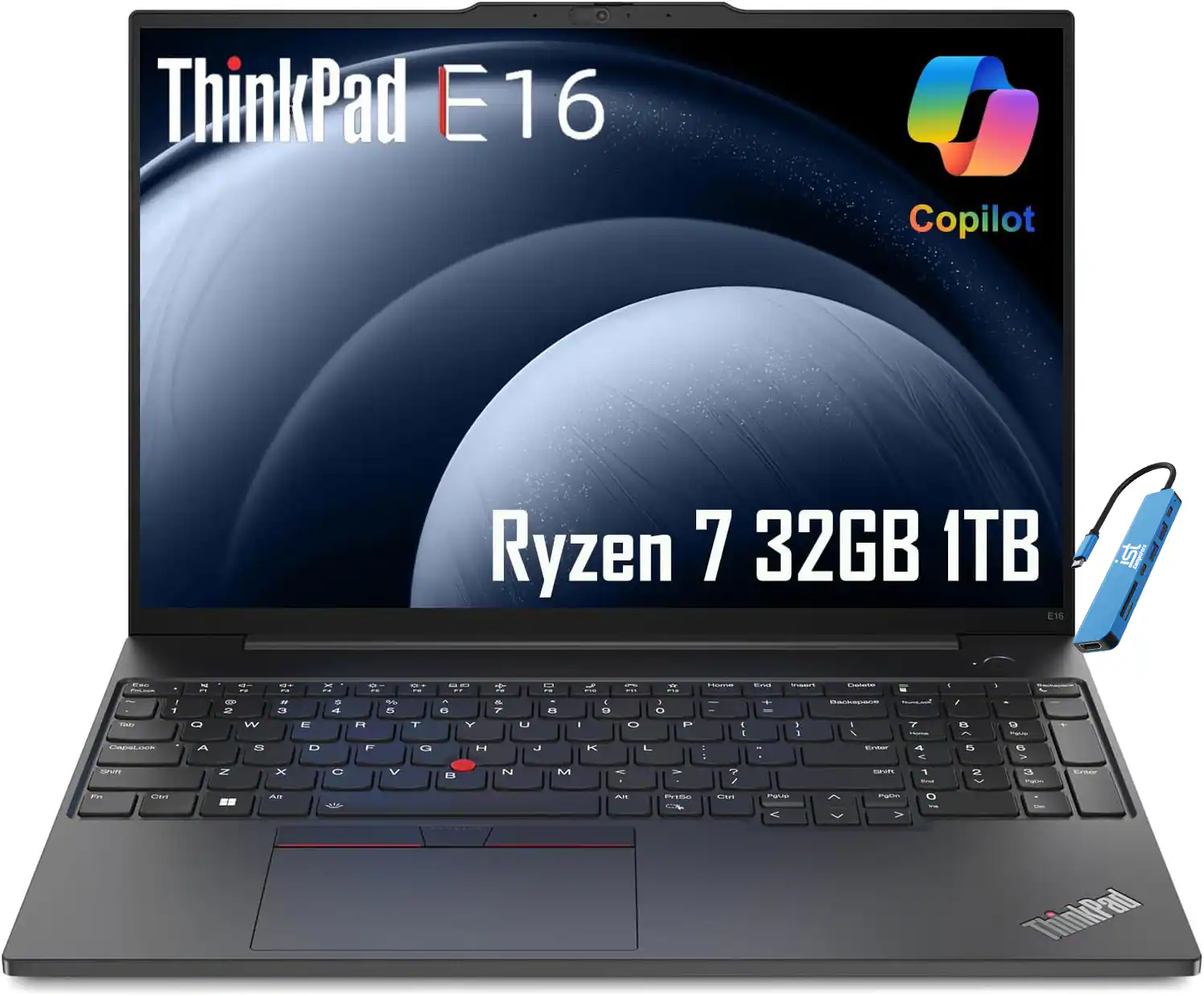 Lenovo - ThinkPad E16 Gen 2 16" WUXGA Laptop - AMD Ryzen 7 with 32GB RAM - 1TB SSD - Fingerprint - Backlit Keyboard - Win 11 Pro - Black
