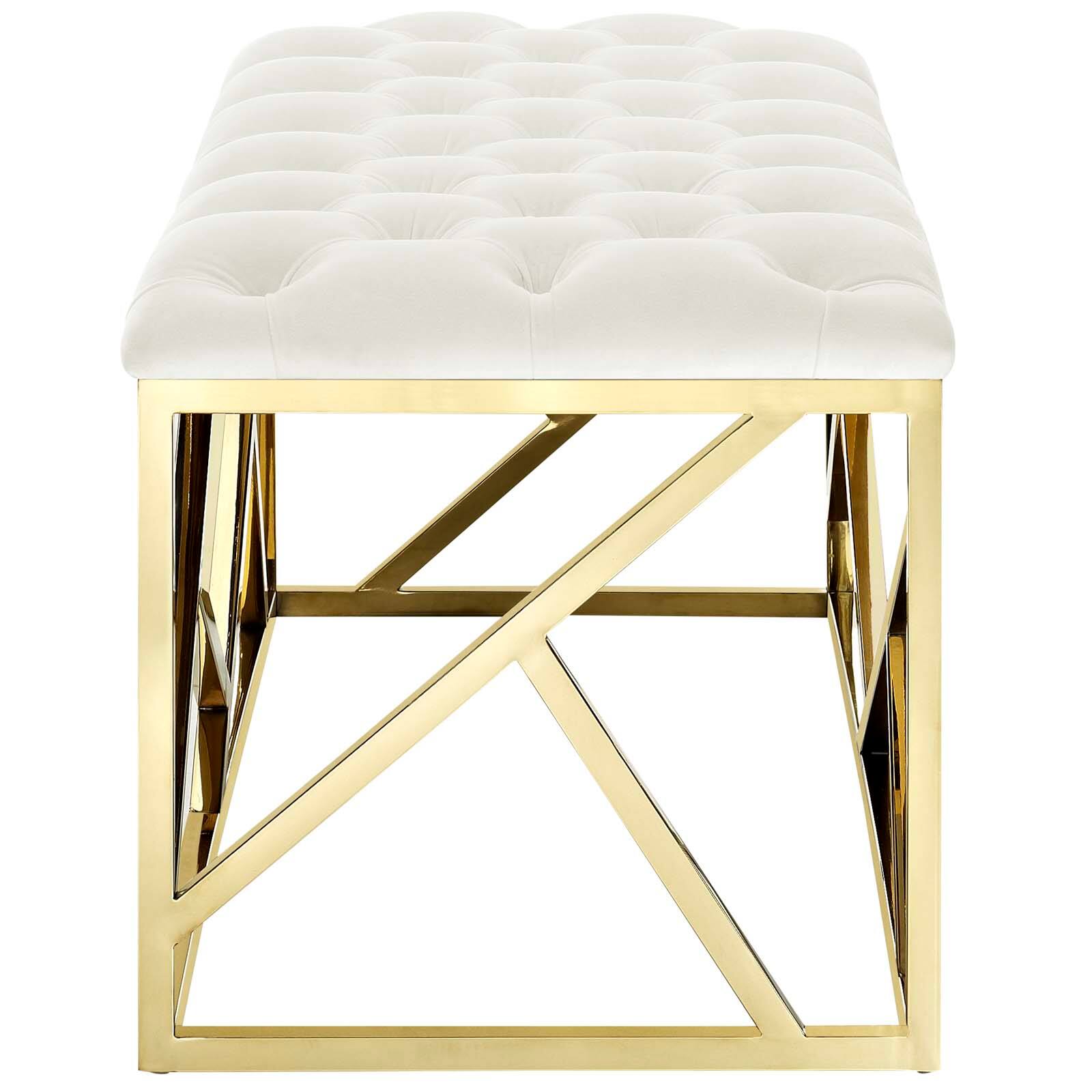 Back. Modway - Intersperse Bench by Modway - Gold Ivory.