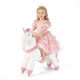 VEVOR - Ride On Horse, Riding Unicorn Toys for Kids, No Battery Required, Smooth Wheels with Anti-Roll Stop Ring - White