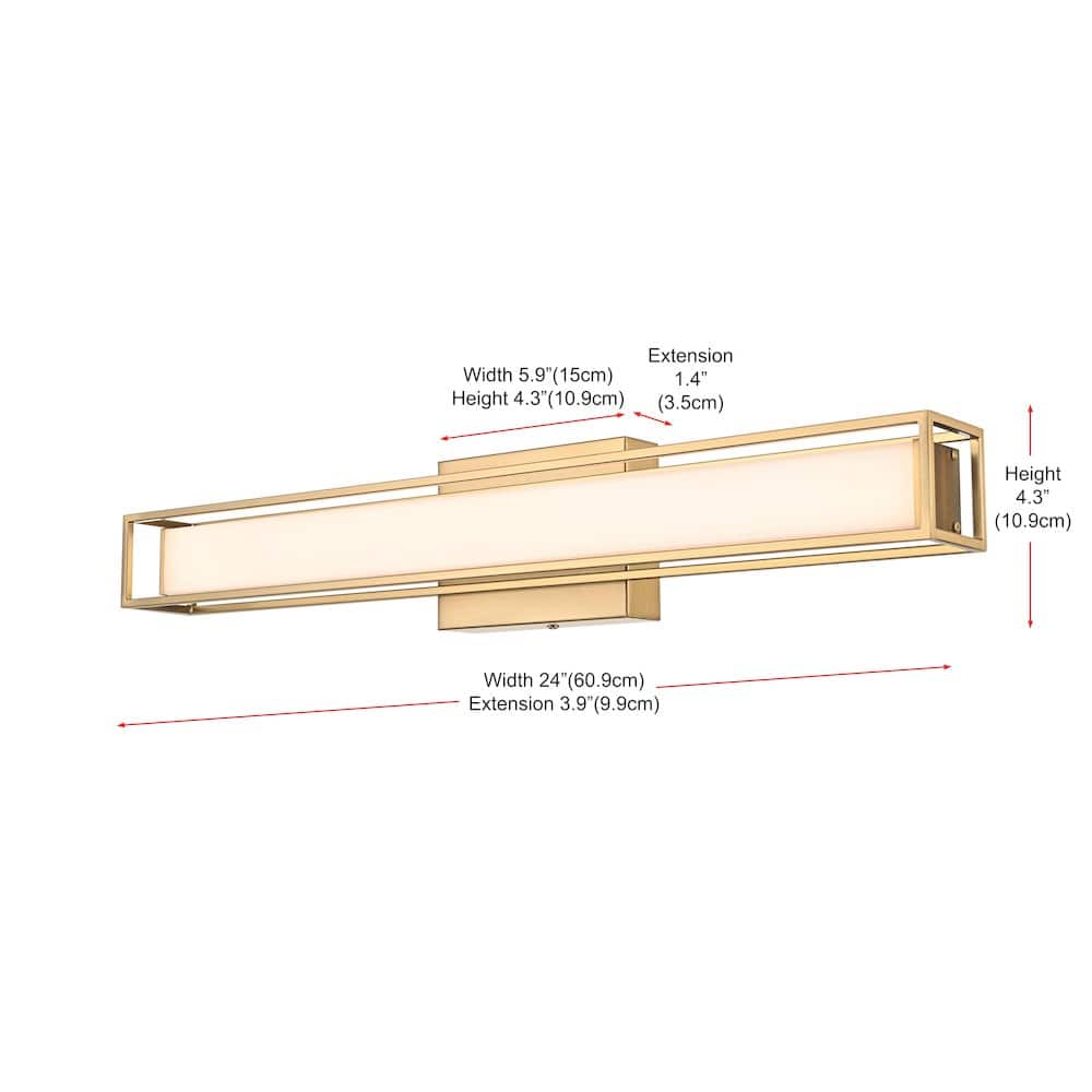 Living District - Aden 24 Inch Led Wall Sconce In - Satin Gold price history on PriceWatchPro