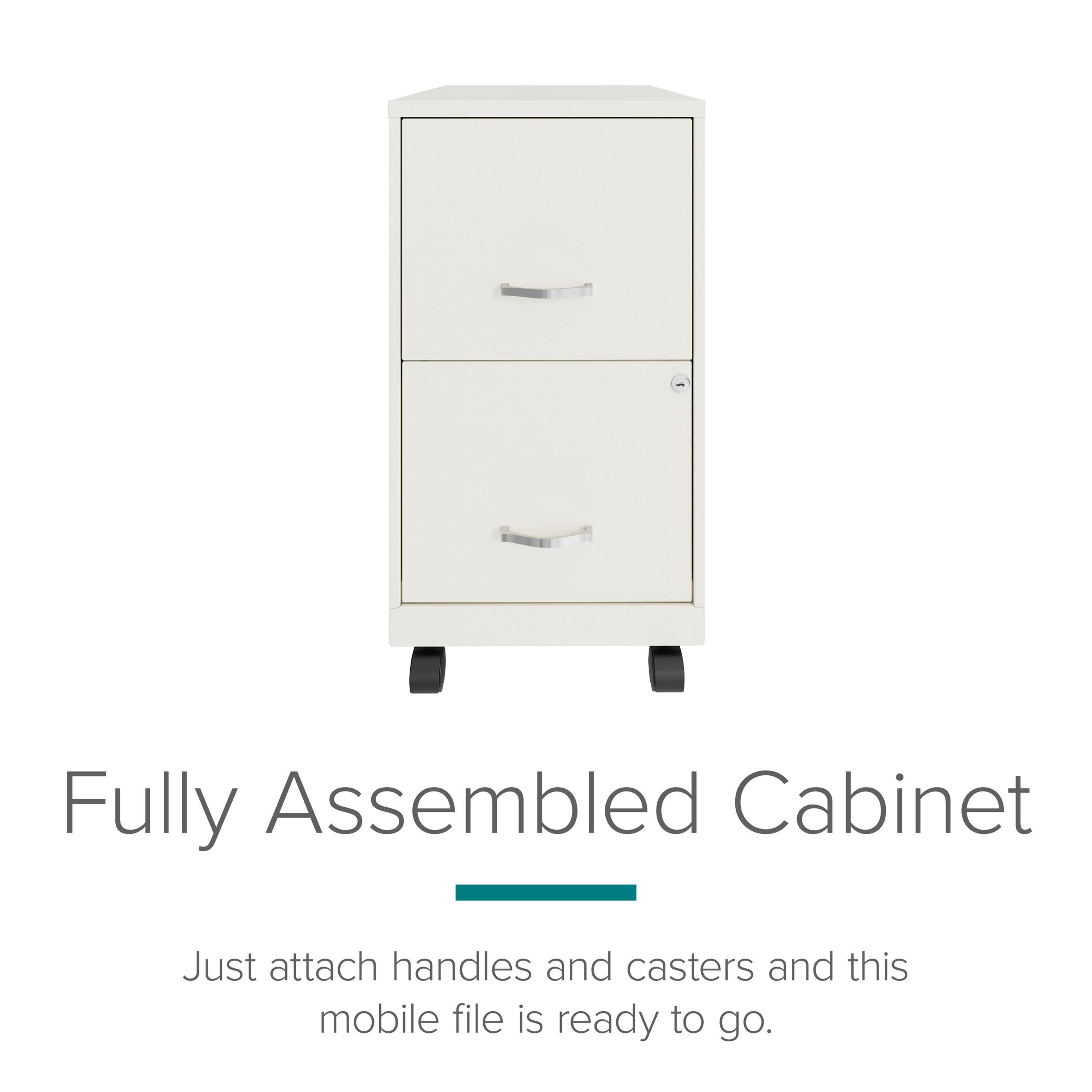 Fully Assembled Cabinet: Just attach handles and casters, and this mobile file is ready to go.