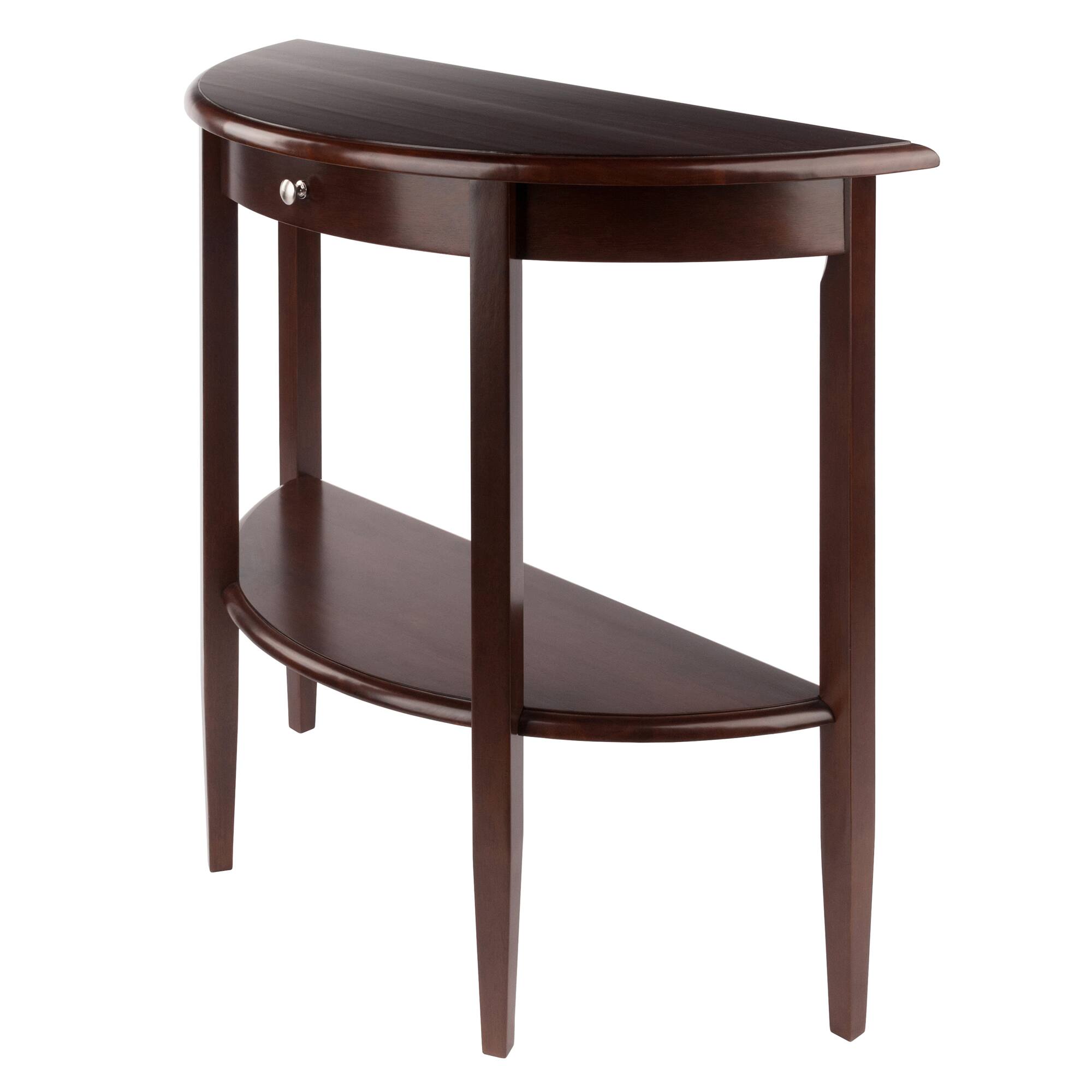 Front. Winsome Wood - Concord Half Moon Console Table - Walnut.
