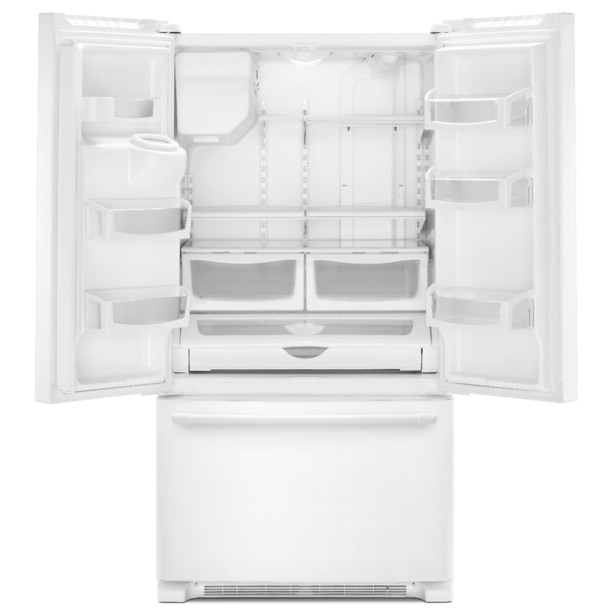 Angle. Maytag - Maytag - 25 Cu. Ft. French Door Refrigerator with PowerCold Feature - White - White-on-White.