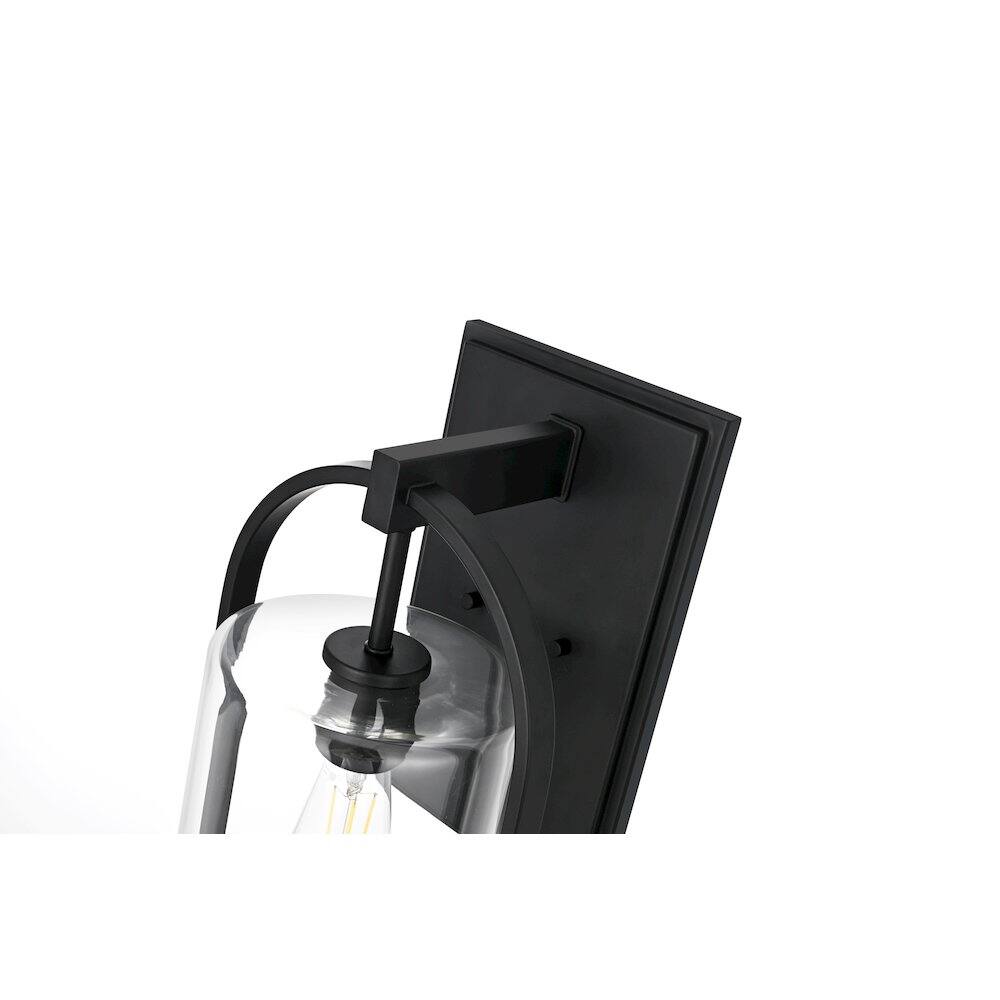 Alt View 2. Elegant Lighting - Jaxson 10 Inch Outdoor Wall Sconce In Black - Black.