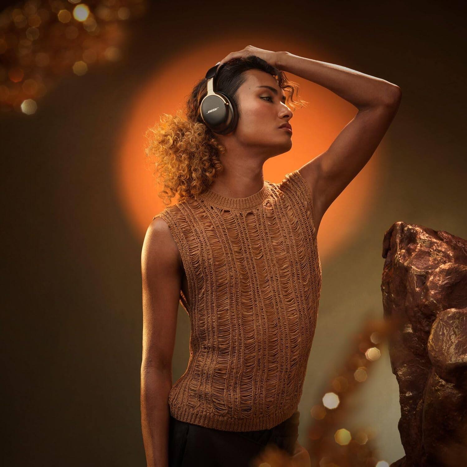 Alt View 4. Bose - Bose QuietComfort Ultra Bluetooth Headphones (2nd Gen) Bundle with Fast Charger, Noise Cancelling (Desert Gold) - Desert Gold.