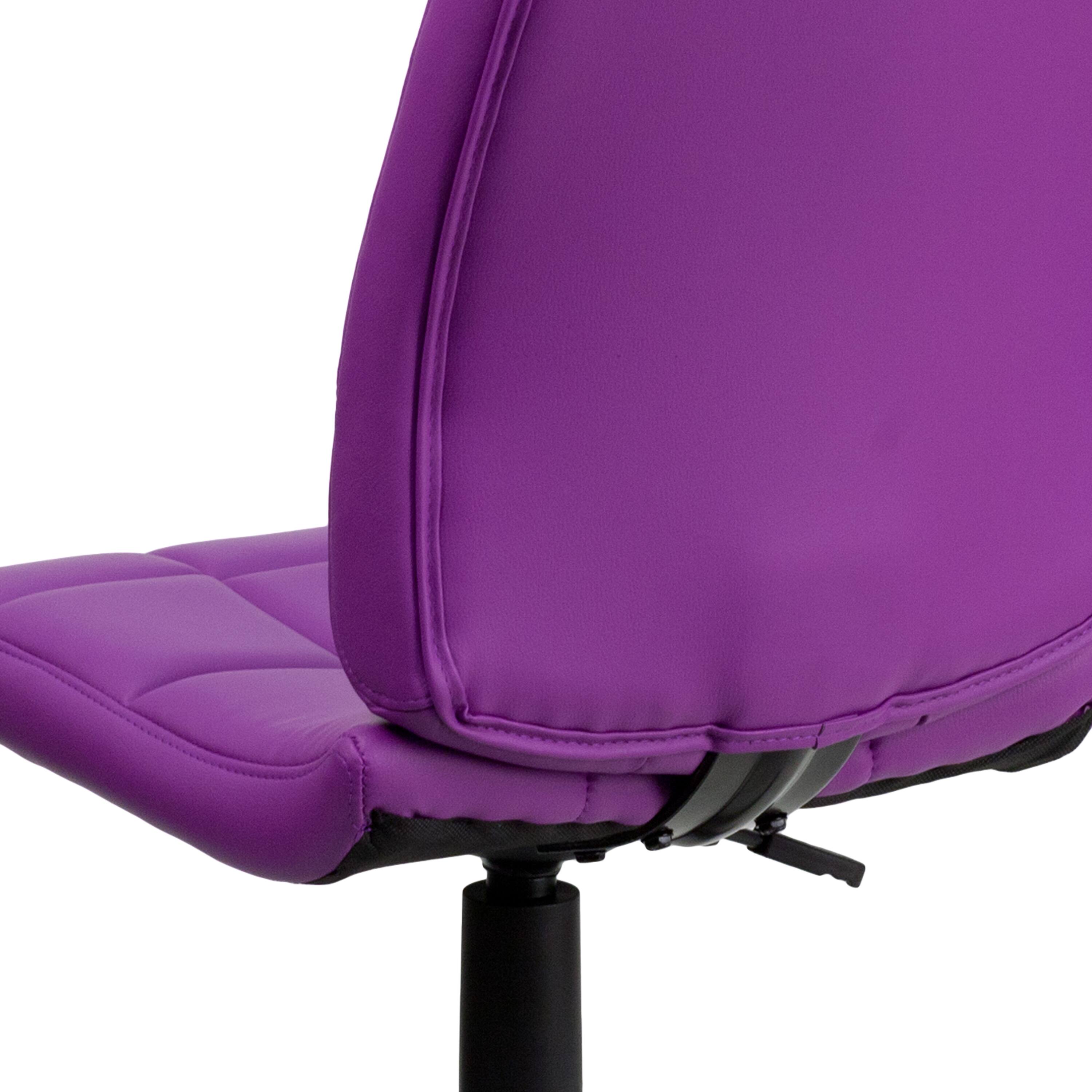 Alt View 8. Emma + Oliver - Mid-Back Quilted Vinyl Swivel Task Office Chair - Purple.