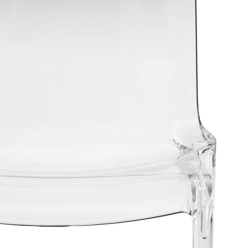 Alt View 2. LeisureMod - Murray 4-Pieces Modern Plastic Dining Chair with Transparent Design Fully Assembled - Clear.