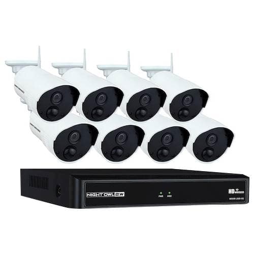 night owl 8 channel 8 camera indoor outdoor wireless 1080p 1tb nvr surveillance system white black