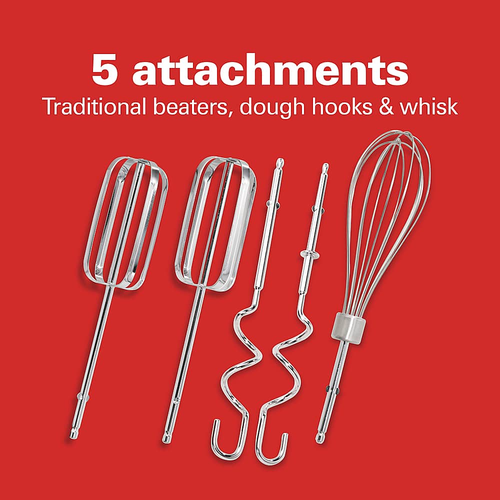 Alt View 11. Hamilton Beach - 6 Speed Hand Mixer with Snap-On Case - red.