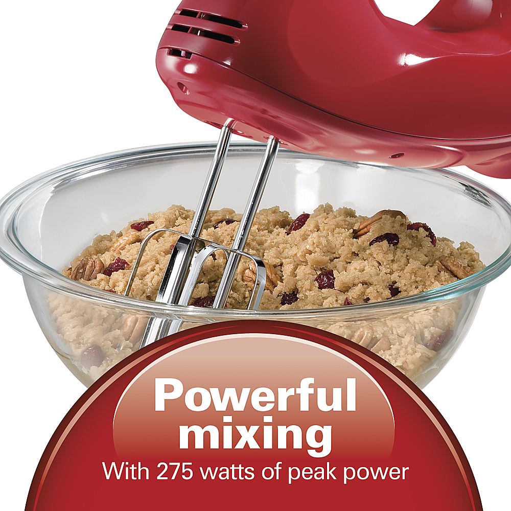 6 Speed Hand Mixer with Pulse and Snap-On Case, Raspberry - 62621