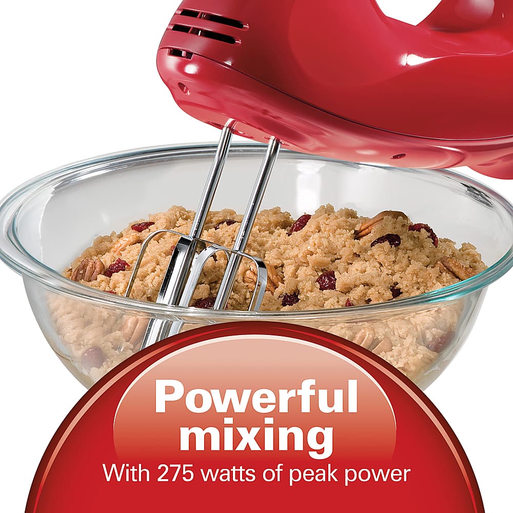 Alt View 14. Hamilton Beach - 6 Speed Hand Mixer with Snap-On Case - red.