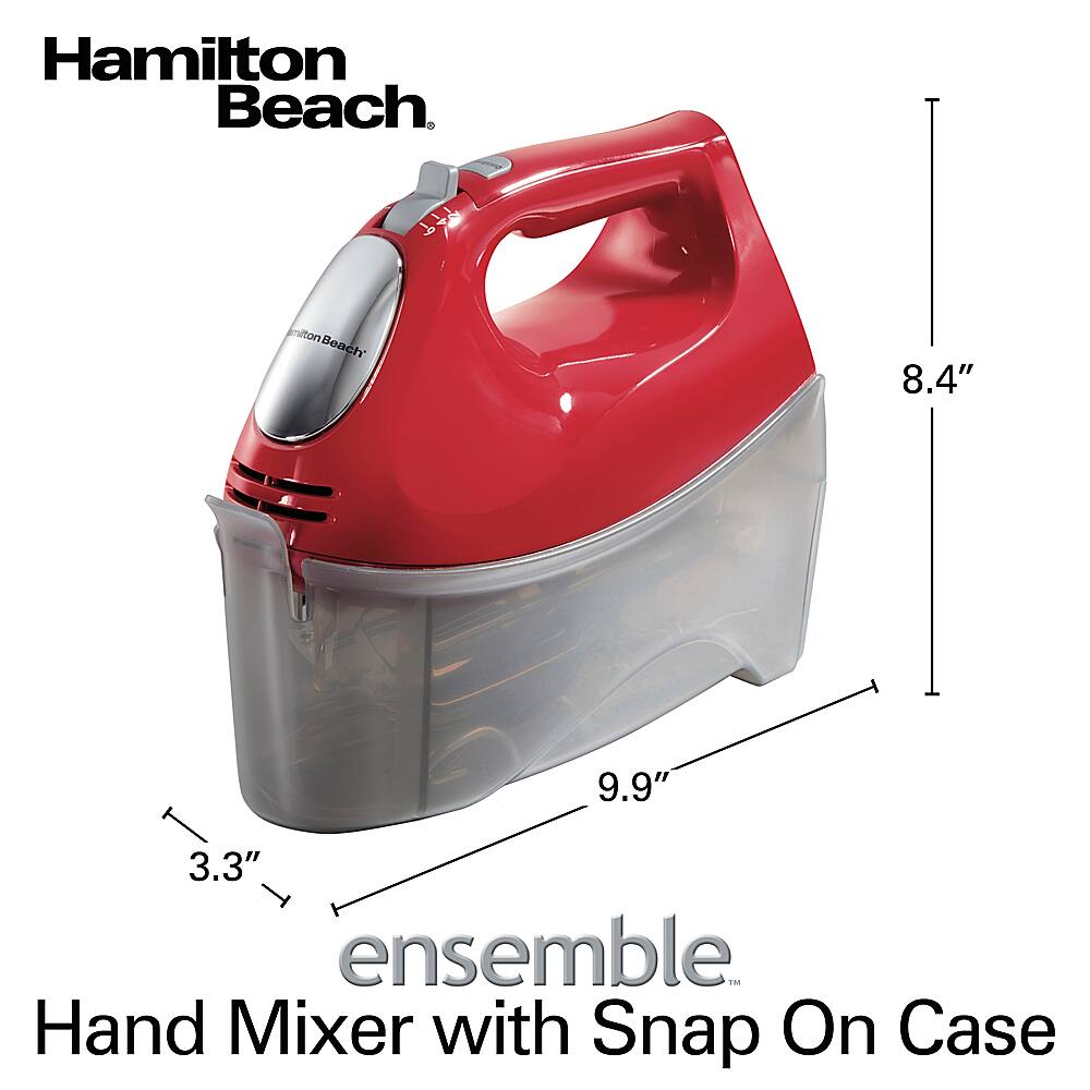 Alt View 18. Hamilton Beach - 6 Speed Hand Mixer with Snap-On Case - red.