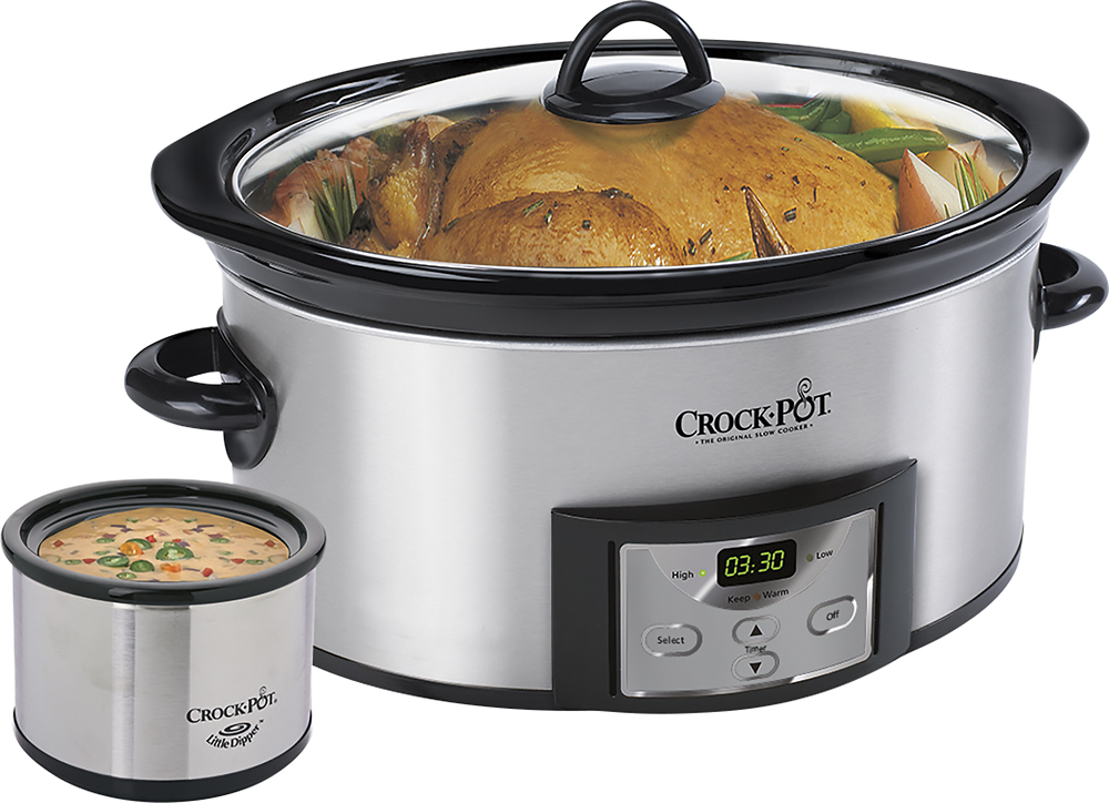 Crock-Pot® Stainle... Countdown 6-Quart Slow Cooker and Little Dipper Warmer 