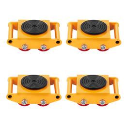 VEVOR - 4PCS Machinery Skate Dolly, 17637 LBS/8T Industrial Machinery Mover, Heavy Duty Carbon Steel Machinery Moving Skate - Yellow