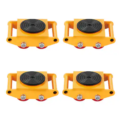 Front. VEVOR - 4PCS Machinery Skate Dolly, 17637 LBS/8T Industrial Machinery Mover, Heavy Duty Carbon Steel Machinery Moving Skate - Yellow.