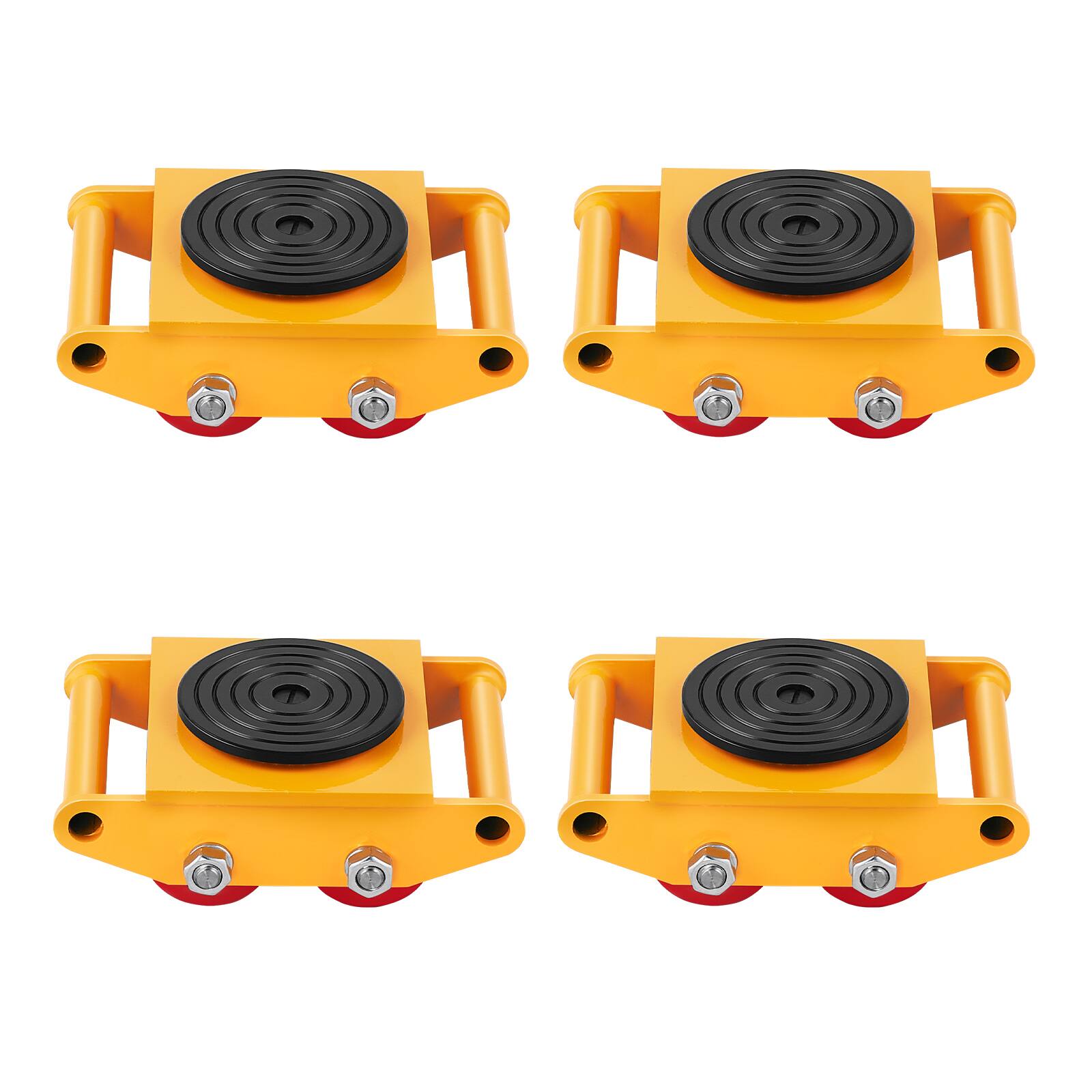 Front. VEVOR - 4PCS Machinery Skate Dolly, 17637 LBS/8T Industrial Machinery Mover, Heavy Duty Carbon Steel Machinery Moving Skate - Yellow.