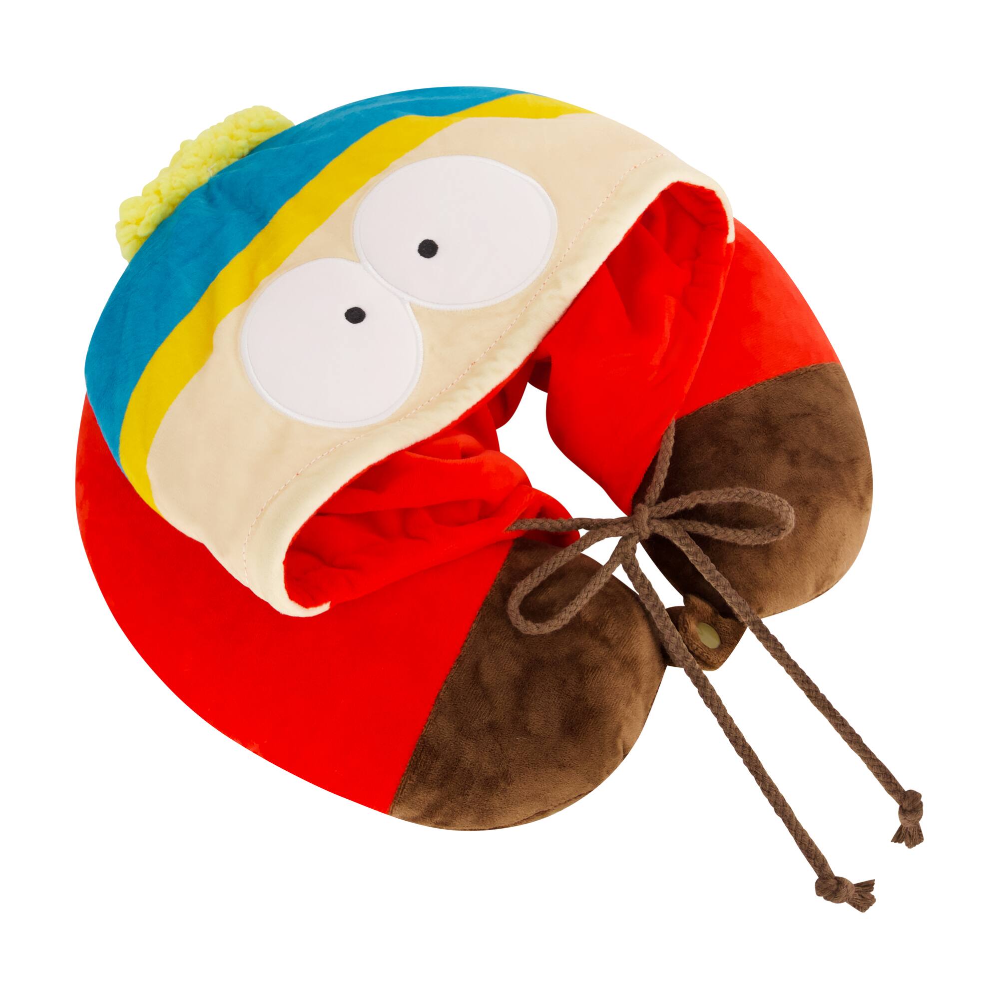 Left. Concept One - South Park Eric Cartman Hooded Travel Neck Pillow - RED.