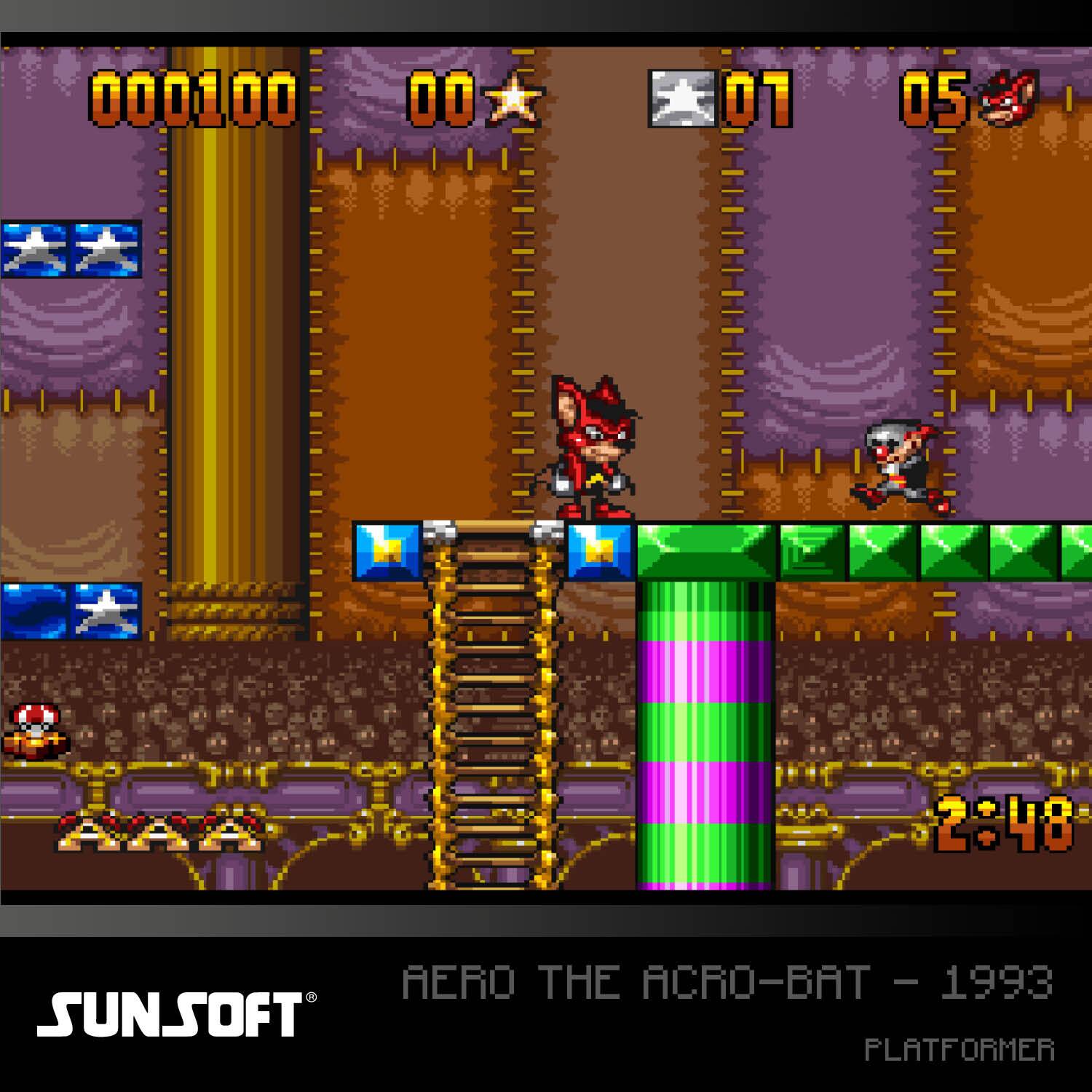 000100 00 01 05 | 2:48 AERO THE ACRO-BAT - 1993 - 1993 SUNSOFT PLATFORMER