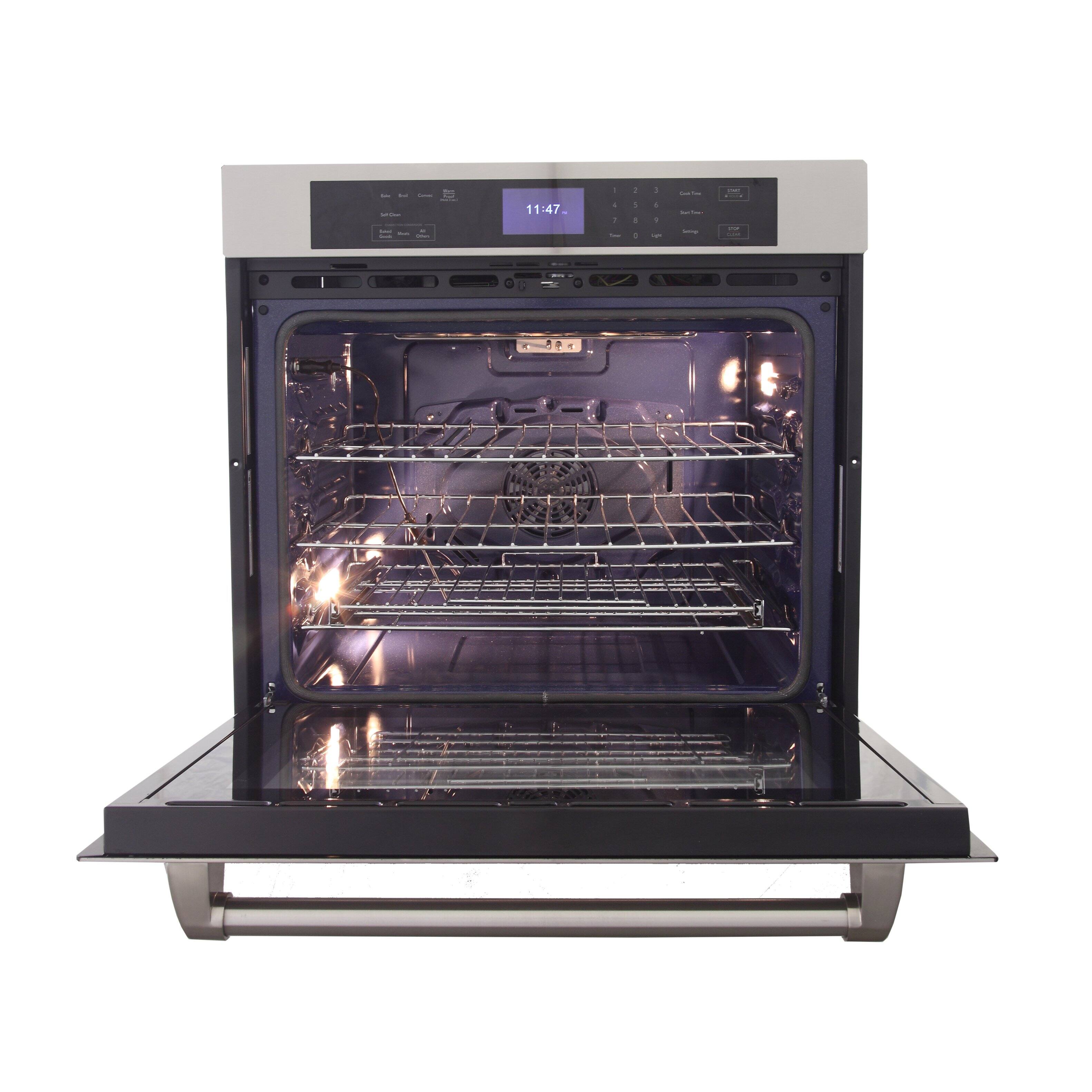 Left. Kucht - Kucht 30 in. 5 cu. ft. Single Electric Wall Oven with True Convection and Self-Cleaning in Stainless Steel - Stainless Steel.