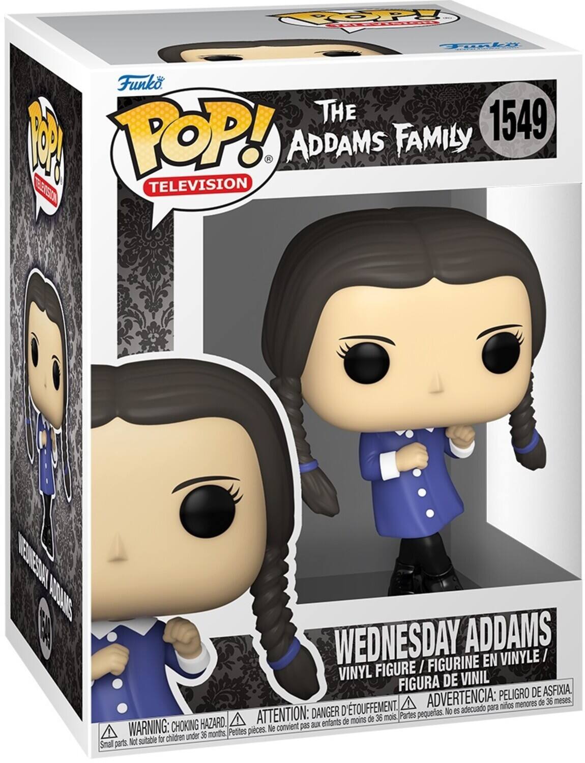 Funko POP! THE ADDAMS FAMILY TELEVISION 1549 WEDNESDAY ADDAMS VINYL FIGURE / FIGURINE FIGURA DE VINIL PELIGRO DE ASFIXIA, D'TOUFFEMENT. ADVERTENCIA: para nios menores de 36 meses. DANGER D pequeas. No es adecuado HAZARD. ATTENTION: aux enfants de moins de 36 mois. Partes WARNING: CHOKING Petites pices. Ne convient pas for children under 36 months. Small parts Not suitable
