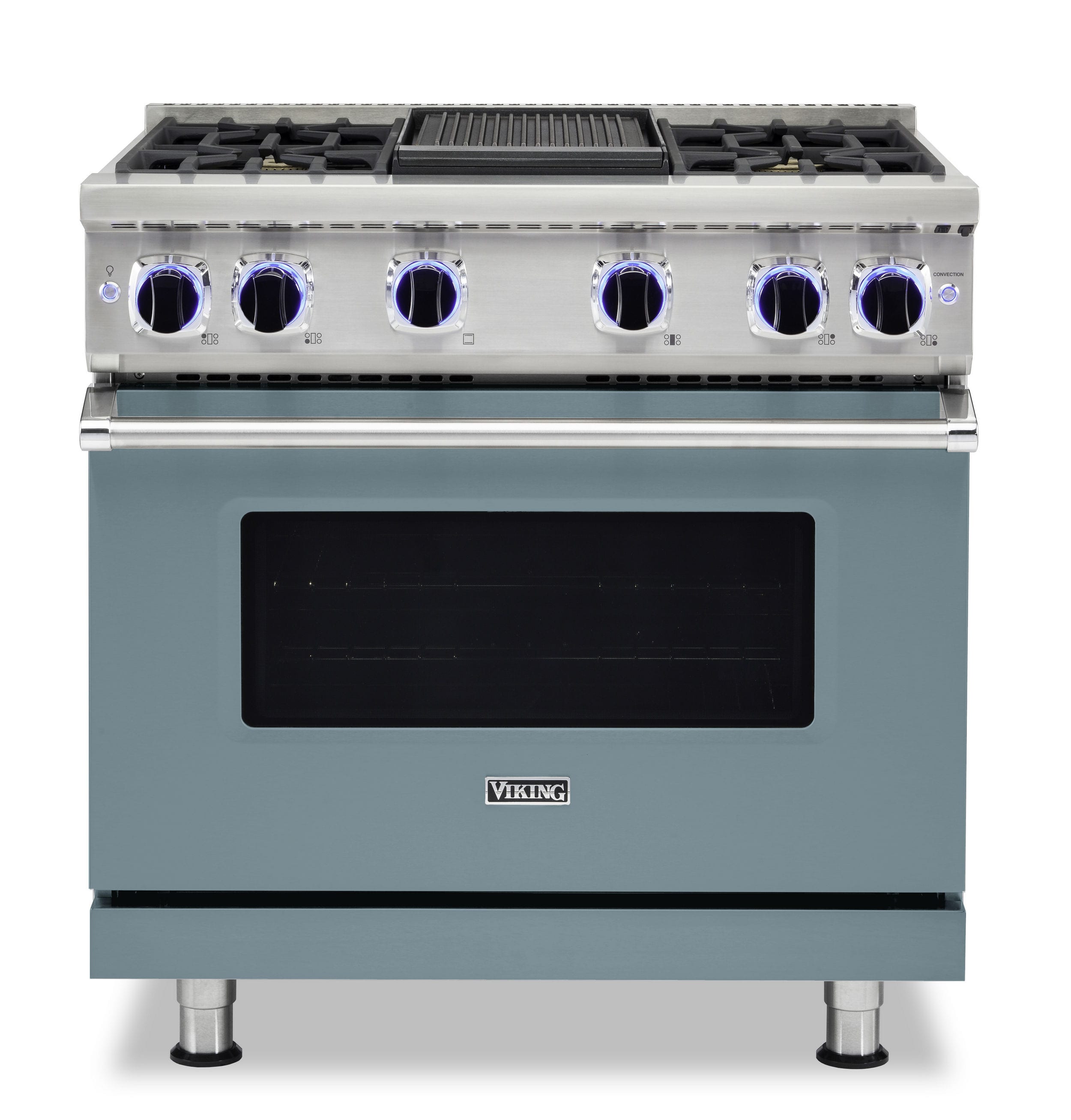 Front. Viking - VGR Freestanding 7 Series Gas 36" Range - November Sky.