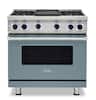 Front. Viking - 36 in. Wide 4 Burner VGR Freestanding 7 Series Gas Range - November Sky.