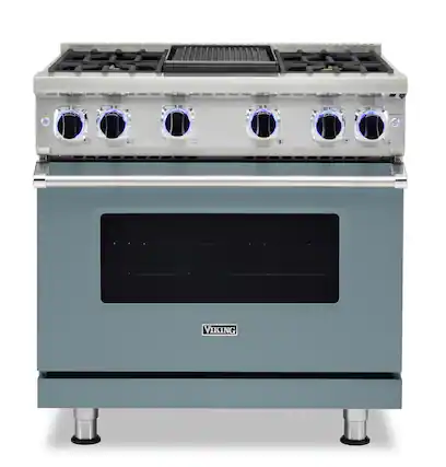 Front. Viking - VGR Freestanding 7 Series Gas 36" Range - November Sky.