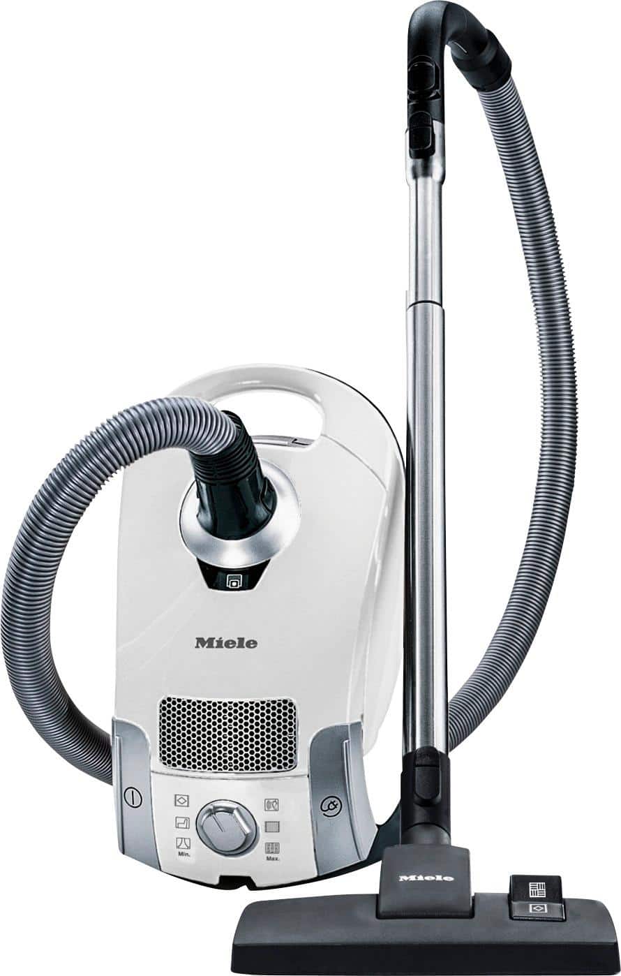 Front. Miele - Compact C1 Canister Vacuum - Lotus white.