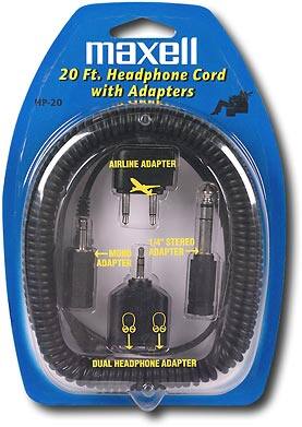 Front Standard. Maxell - Extension Cord with 4 Adapters.