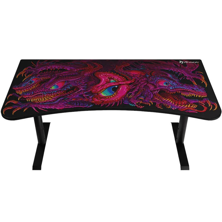 Arozzi Arena Ultrawide Curved Gaming Desk Crawling Chaos ARENA-NA-BK ...