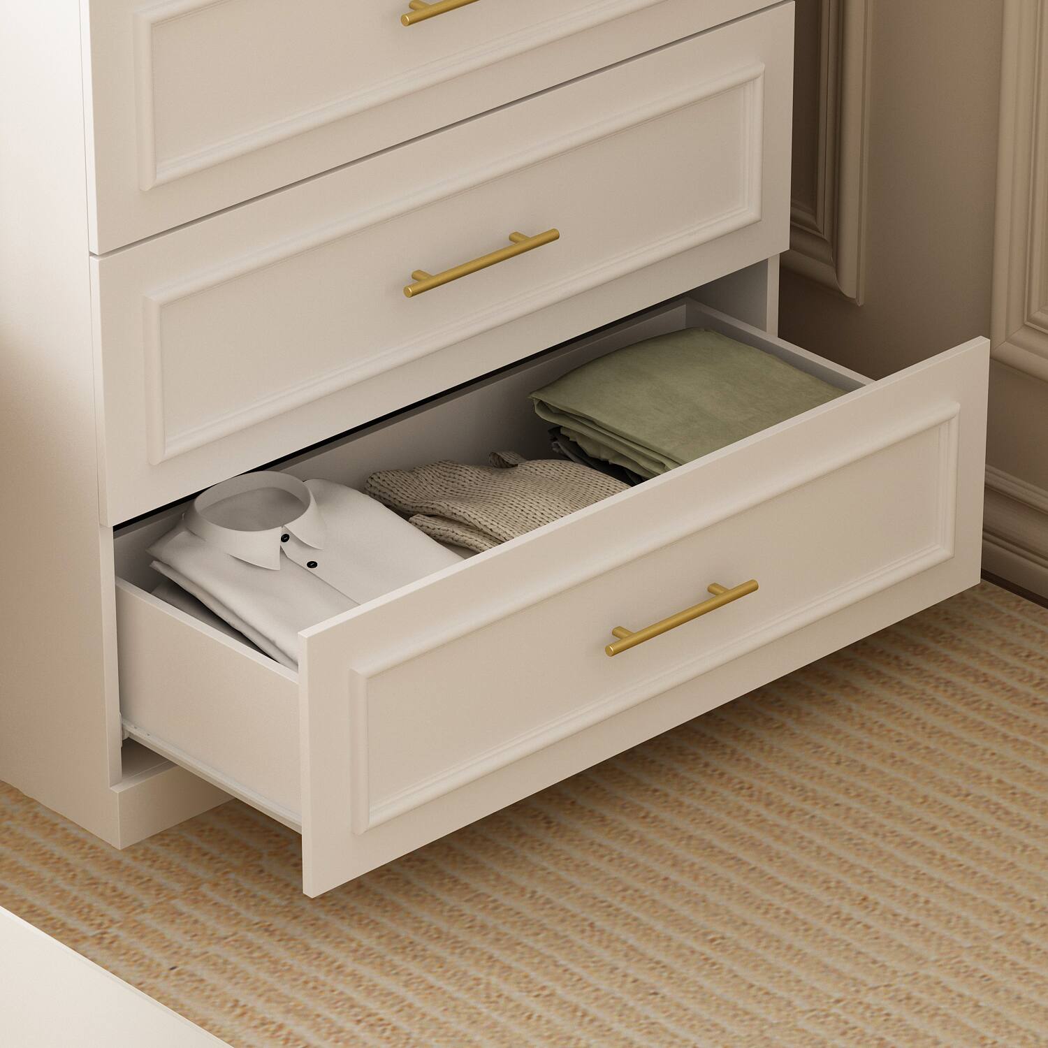 Alt View 2. FUFU & GAGA - FUFU&GAGA  Wardrobe with Tempered Glass & Anti - Tip Design - White.